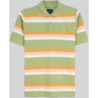 Green Yellow Stripe Pique Polo Shirt