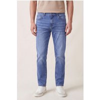Straight Leg Jeans Classic Fit Denim Mid