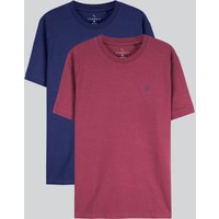 Navy Red 2 Pack Short Sleeve Cotton T Shirt