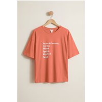 Slogan Print Boxy Relaxed Fit T Shirt