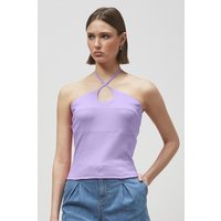 Halter Neck Ribbed Cami Vest Top