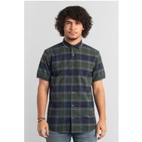 Ribbed Collar Cuff Casual Oxford Shirt