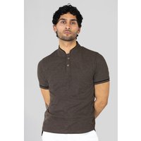 Classic Band Collar Short Sleeve Polo Shirt