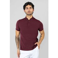 Classic Band Collar Short Sleeve Polo Shirt