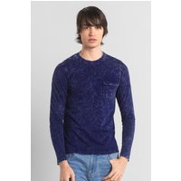 Long Sleeve Indigo Washed T Shirt