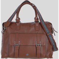 Brampton London 'Rodeo' Real Leather Weekender Bag in Tan