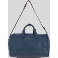 Brampton London 'Voyager' Real Leather Holdall in Navy