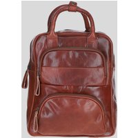 Ashwood Leather Compact Leather Backpack with Front Zip Pockets in Tan