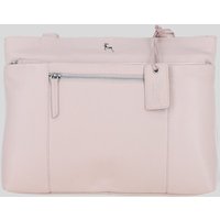 Ashwood Leather Women's 'Newport' Real Leather Multi-Pocket Shoulder Bag in Light Pink