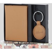 Ashwood Leather Women's Elegant Real Leather Card Holder & Key Ring Set in Camel