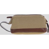 Ashwood Leather Men's 'Lou' Real Leather Wash Bag in Beige