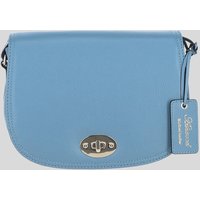 Ashwood Leather Women's 'Stellia' Real Leather Crossbody Bag with Twist Lock in Blue