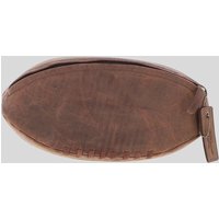 Ashwood Leather Men's Leather Rugby Ball Washbag in Brown