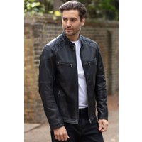 Lent Classic Biker Jacket Buckled Collar