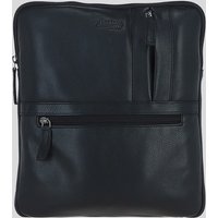 Leather Company 'Moscow' Real Leather Crossbody Messenger Bag in Black