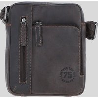 Leather Company 'Madrid' Compact Travel Messenger Bag With Multiple Zip Pockets & Adjustable Strap in Brown