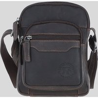 Leather Company 'Sicily' Real Leather Compact Crossbody Bag in Brown