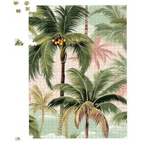 Warren Reed - Designer Palm Trees Pattern Jigsaw Puzzle in Green | Size: 500 Piece