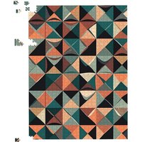 Warren Reed - Designer Geometric Print Pattern Jigsaw Puzzle in Green | Size: 500 Piece