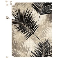 Warren Reed - Designer Black & White Tropical Palm Leaves Jigsaw Puzzle in Grey | Size: 500 Piece