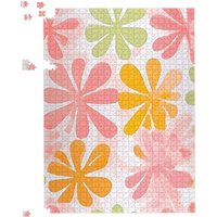 Warren Reed - Designer Yellow & Pink Flowers Jigsaw Puzzle | Size: 1000 Pieces
