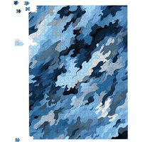 Warren Reed - Designer Blue & Grey Canvas Brushstrokes Jigsaw Puzzle | Size: 1000 Pieces