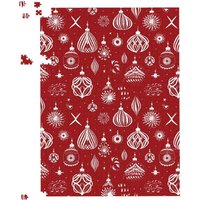 Warren Reed - Designer Red Christmas Decorations Pattern Jigsaw Puzzle | Size: 500 Piece