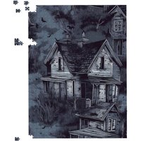 Warren Reed - Designer Spooky Shadowy Haunted House Jigsaw Puzzle in Grey | Size: 1000 Pieces