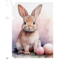 Warren Reed - Designer Whimsical Watercolour Easter Bunny Jigsaw Puzzle | Size: 500 Piece