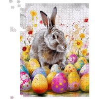 Warren Reed - Designer Splashart Easter Bunny & Eggs Jigsaw Puzzle | Size: 500 Piece