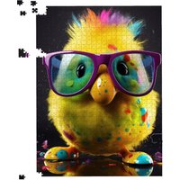 Warren Reed - Designer Funky Easter Chick With Glasses Jigsaw Puzzle | Size: 500 Piece