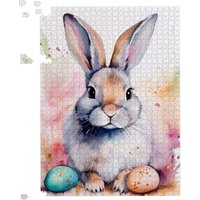 Warren Reed - Designer Easter Bunny Watercolour Jigsaw Puzzle | Size: 500 Piece