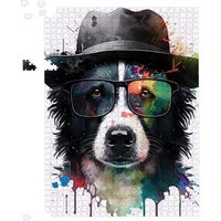 Warren Reed - Designer Border Collie Dog Splashart Jigsaw Puzzle | Size: 1000 Pieces