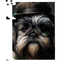 Warren Reed - Designer Lhasa Apso Dog Splashart Jigsaw Puzzle | Size: 500 Piece