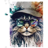 Warren Reed - Designer Maine Coon Cat Splashart Jigsaw Puzzle | Size: 500 Piece