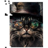 Warren Reed - Designer Maine Coon Cat With GlassesSplashart Jigsaw Puzzle | Size: 1000 Pieces