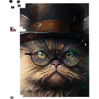 Warren Reed - Designer Persian Cat With Glasses Splashart Jigsaw Puzzle | Size: 500 Piece