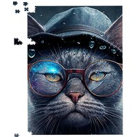 Warren Reed - Designer Russian Blue Cat Splashart Jigsaw Puzzle | Size: 1000 Pieces