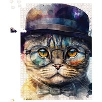 Warren Reed - Designer Scottish Fold Cat Splashart Jigsaw Puzzle | Size: 500 Piece
