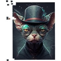 Warren Reed - Designer Sphynx Cat With Glases Splashart Jigsaw Puzzle | Size: 500 Piece
