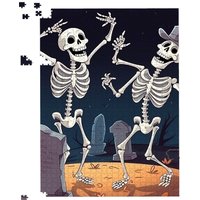 Warren Reed - Designer Skeletons Dancing Jigsaw Puzzle in Black | Size: 1000 Pieces