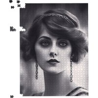 Warren Reed - Designer Edwardian Showgirl Jigsaw Puzzle in Black | Size: 500 Piece