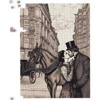 Warren Reed - Designer Victorian Lovers On A London Street Jigsaw Puzzle in Black | Size: 1000 Pieces