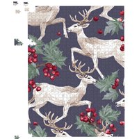 Warren Reed - Designer Reindeers & Holly Jigsaw Puzzle | Size: 500 Piece