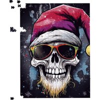 Warren Reed - Designer Happy Santa Skull Splashart Jigsaw Puzzle | Size: 1000 Pieces