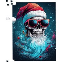 Warren Reed - Designer Magical Santa Hat Skull Splashart Jigsaw Puzzle | Size: 500 Piece