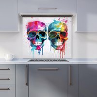 Warren Reed - Designer Splashart Happy Skeletons Kitchen Splashback | Size: 900mm x 750mm