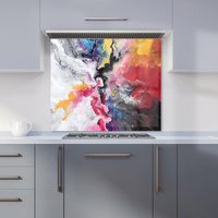 Warren Reed - Designer Explosive Colour Cascade Kitchen Splashback | Size: 600mm x 650mm