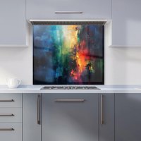 Warren Reed - Designer Colourful Chaos: Urban Dreamscape Kitchen Splashback | Size: 700mm x 650mm