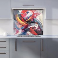 Warren Reed - Designer Swirling Symphony Of Colours Kitchen Splashback | Size: 900mm x 750mm